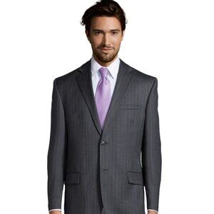 Palm Beach 1922 Gray Stripe Worsted Wool Blazer 48R NWT Bishop